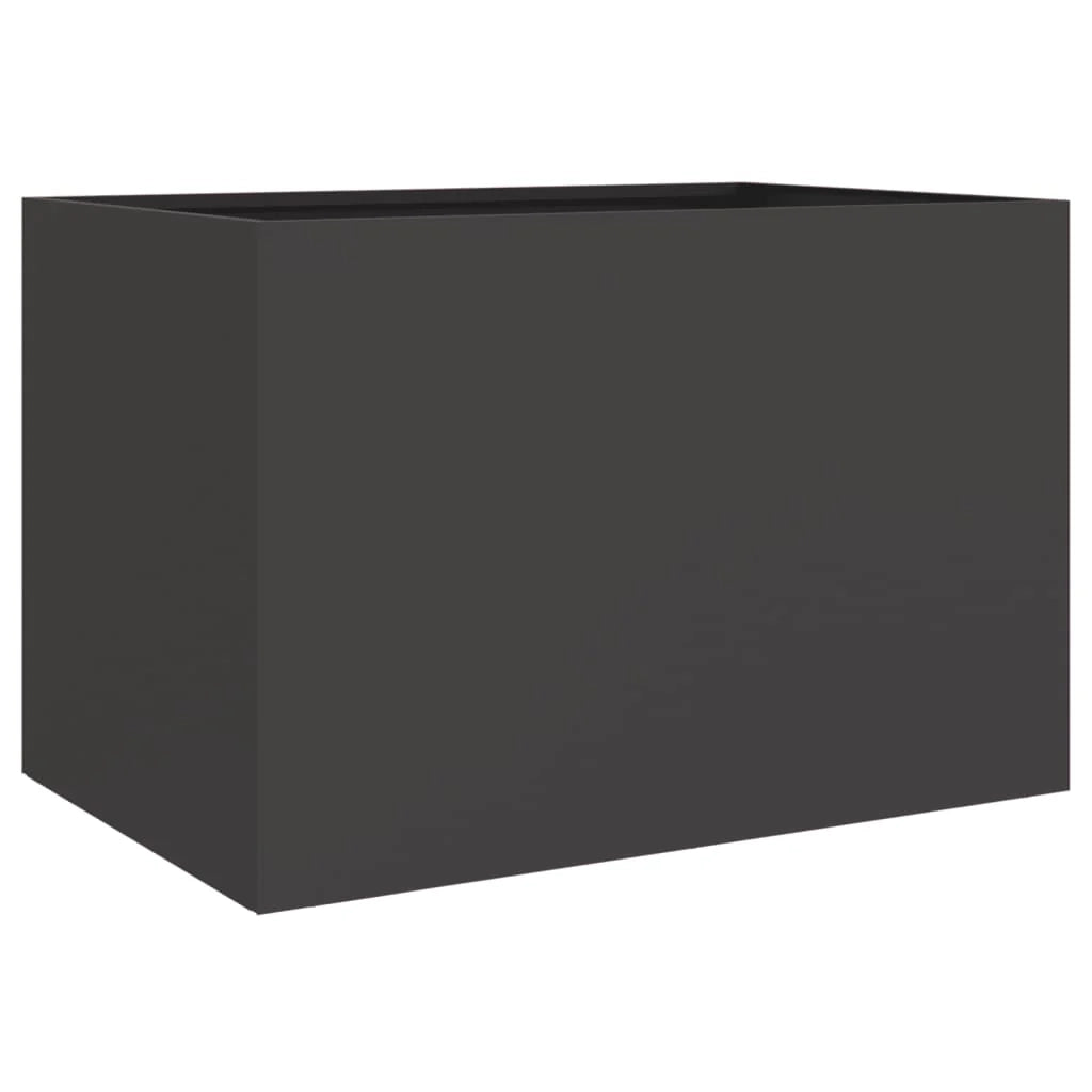 Fioriera rialzata per piante fiori terrazza giardino 62 x 47 x 46 cm acciaio nero 02_0037758