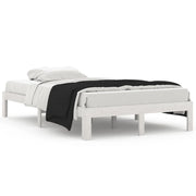 Letto matrimoniale | Letto per adulti | Giroletto Bianco in Legno Massello di Pino 120x200 cm