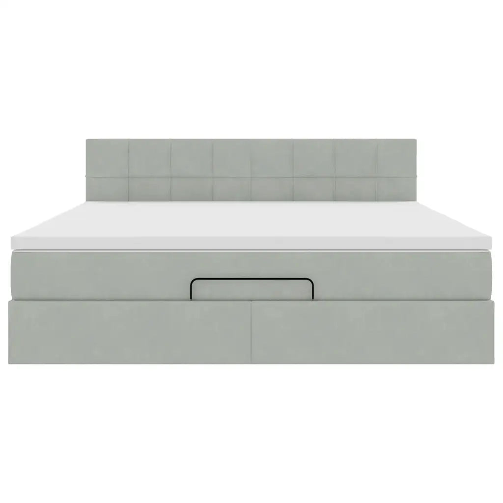 Struttura Letto Pouf con Materasso 160x200 cm in Velluto