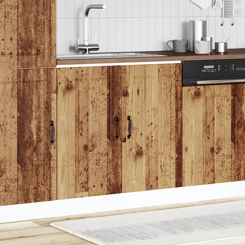 Pensile da cucina | Mobile Base Lavello Lucca Legno Antico in Legno Multistrato