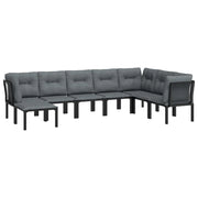 Set di mobili da giardino mobili da esterno set da 8 pezzi resina intrecciata nera e grigia 02_0017880
