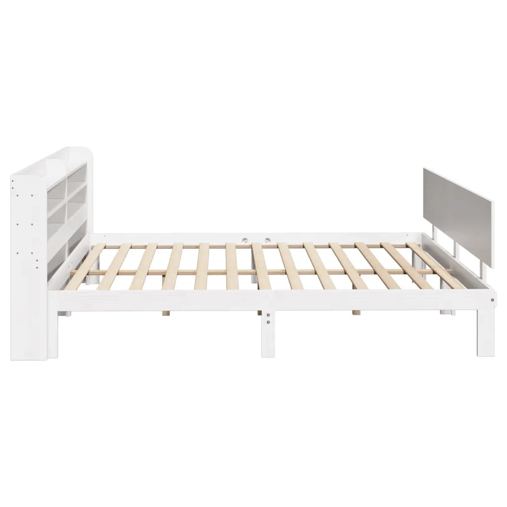 Giroletto con Testiera senza Materasso Bianco 200x200 cm