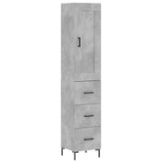 Credenza | Madia | Buffet da pranzo | Armadio da pranzo Grigio Cemento 34,5x34x180 cm in Legno Multistrato