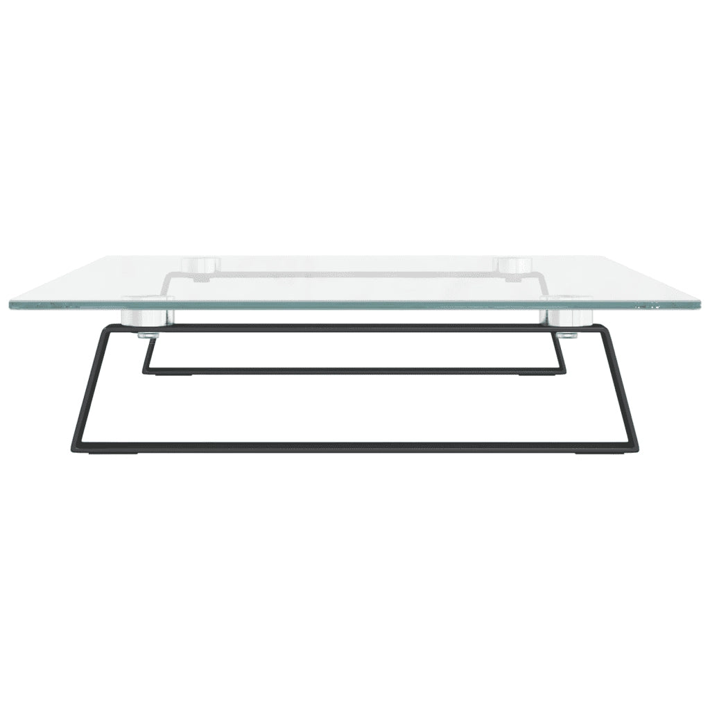 Supporto per Monitor Nero 60x35x8cm Vetro Temperato e Metallo 374228