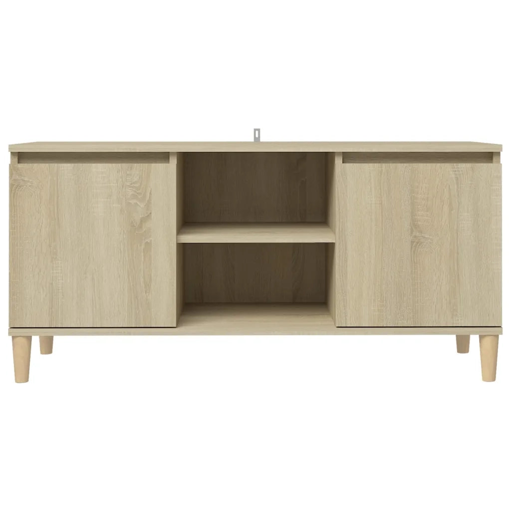 Mobile TV con Gambe in Legno Rovere Sonoma 103,5x30x50 cm 805962