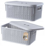 Set di 2 cestini organizer KADAX da 6 litri con coperchio.