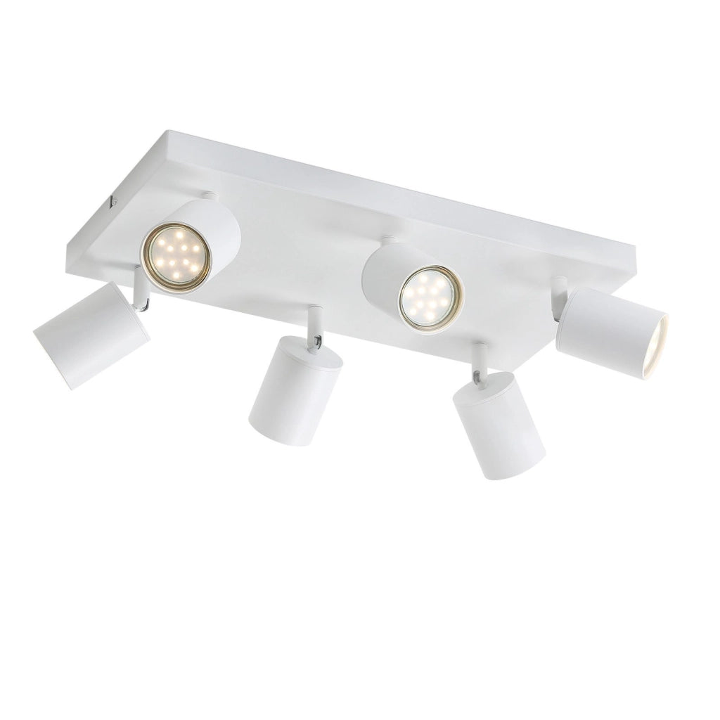 ZMH Faretto da soffitto bianchi 6 luci GU10 orientabili 330° stile industriale moderno per soggiorno senza lampadina