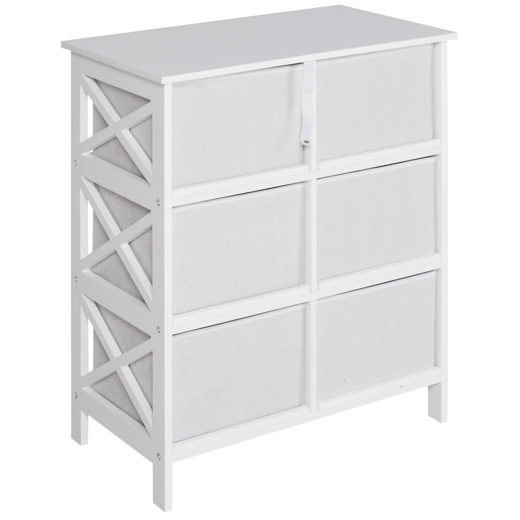 Cassettiera 6 cassetti ¨C Xylo ¨C MDF bianco grigio chiaro 64x37x76