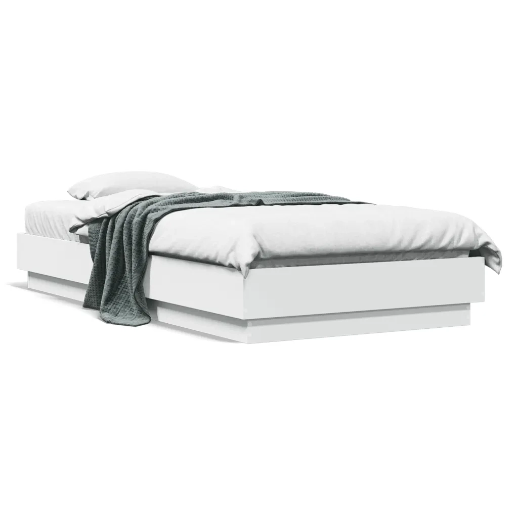 Letto singolo | Letto per adulti | Giroletto con LED Bianco 75x190 cm