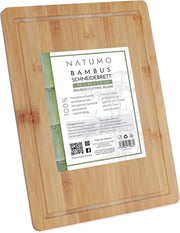 Piastra da taglio in bambù 40 x 30 cm con canale di resina - grande tavolo da cucina e tavola da servizio - legno massello XXL