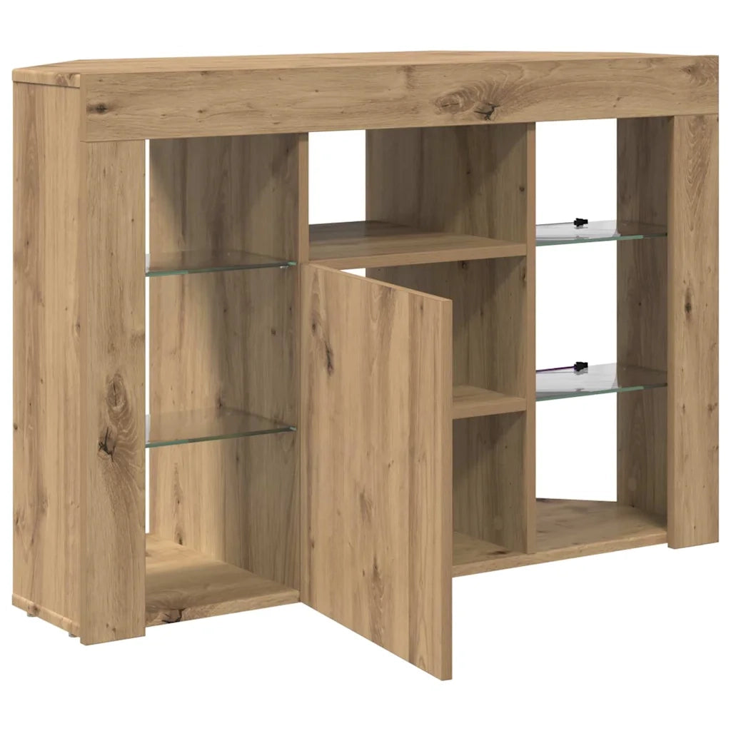 Mobile TV LED Angolare Rovere artigianale 100x40x68cm 889794
