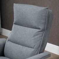 Poltrona Relax Massaggiante con Pouf e Telecomando, 8 Punti Massaggio e 5 Programmi, Grigio