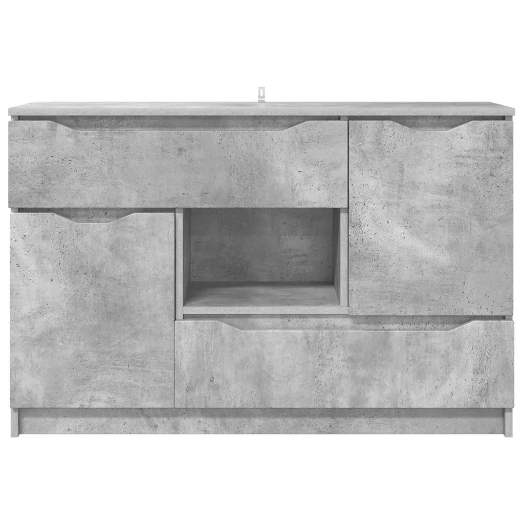 Credenza-Buffet-Armadio da cucina Grigio cemento 100 x 30 x 65,6 Legno multistrato