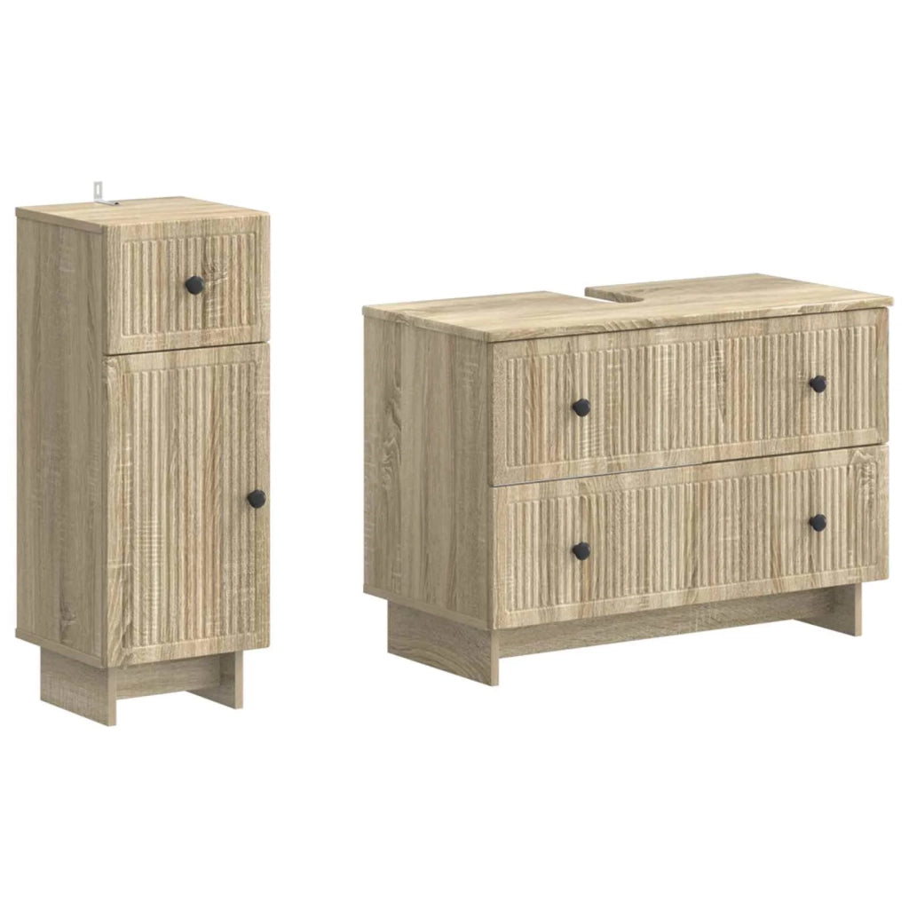 Set di Armadi da Bagno da 2 Pezzi EDE Rovere Sonoma 3417659