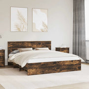 Struttura del letto Rovere fumé 200 x 200 cm Legno multistrato