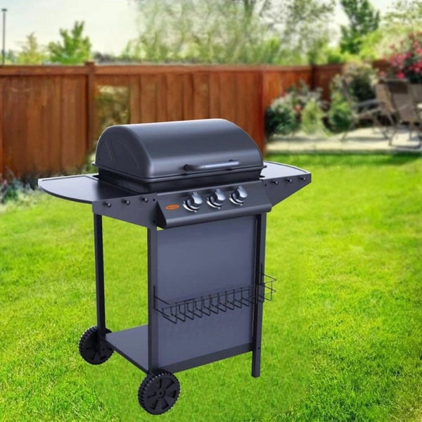 BARBECUE A GAS TRE FUOCHI IDEAL STAR cm 104x55,4x97,7h - IDEAL STAR