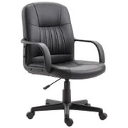 Sedia da Ufficio Ergonomica e Girevole, Poltrona da Ufficio con Altezza Regolabile in Similpelle 60x60x94-103cm Nero
