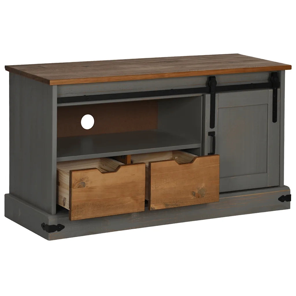Mobile Porta TV HALDEN con Anta Scorrevole Grigio 110x40x60 cm