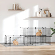 Gabbia per Animali 44 Pannelli con Porta Nera 35x35 cm Acciaio cod mxl 54388