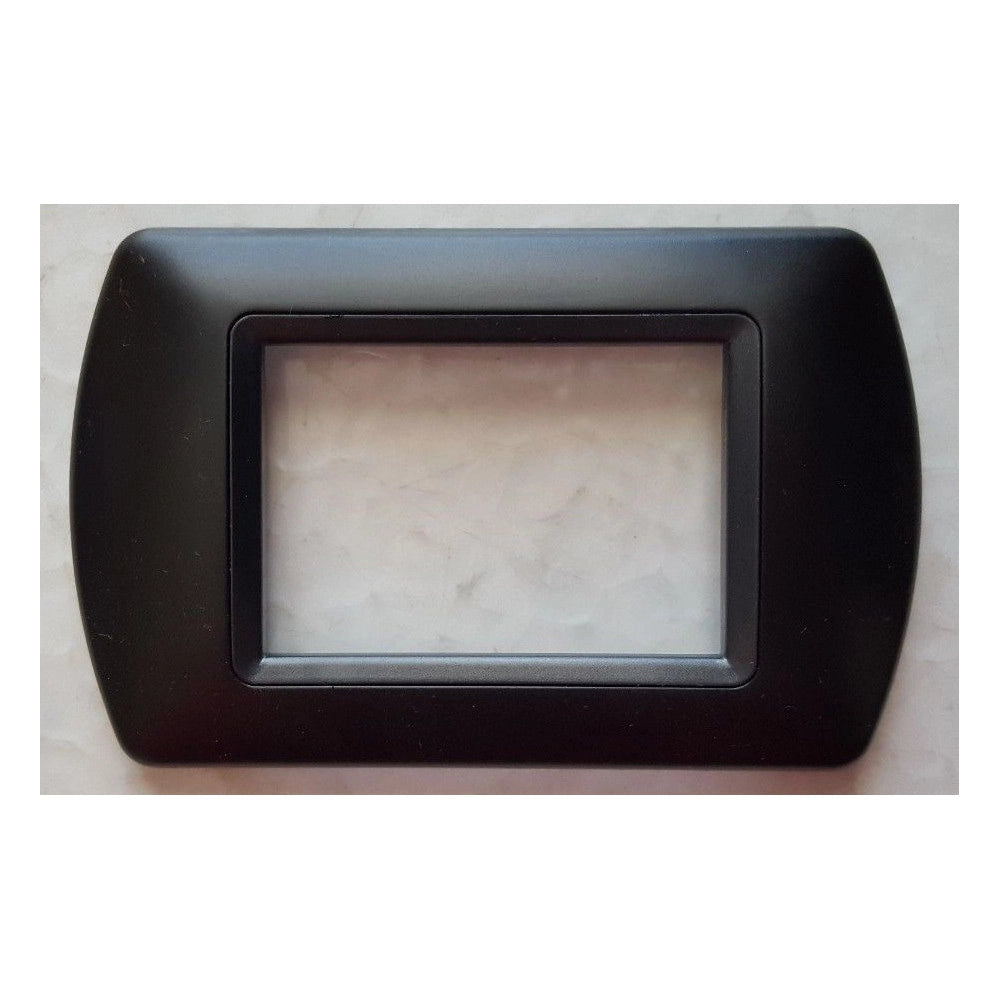 Trade Shop - Placchette Placche In Abs Compatibili Per Serie Living International Placca - Nero Opaco -7 Fori     -