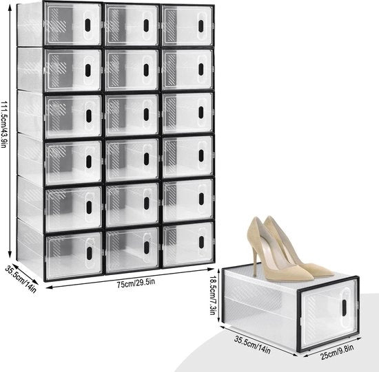 Cassettiere per Scarpe - 18 pezzi - Stivale con Chiusura a Maggi, Ripiegabile