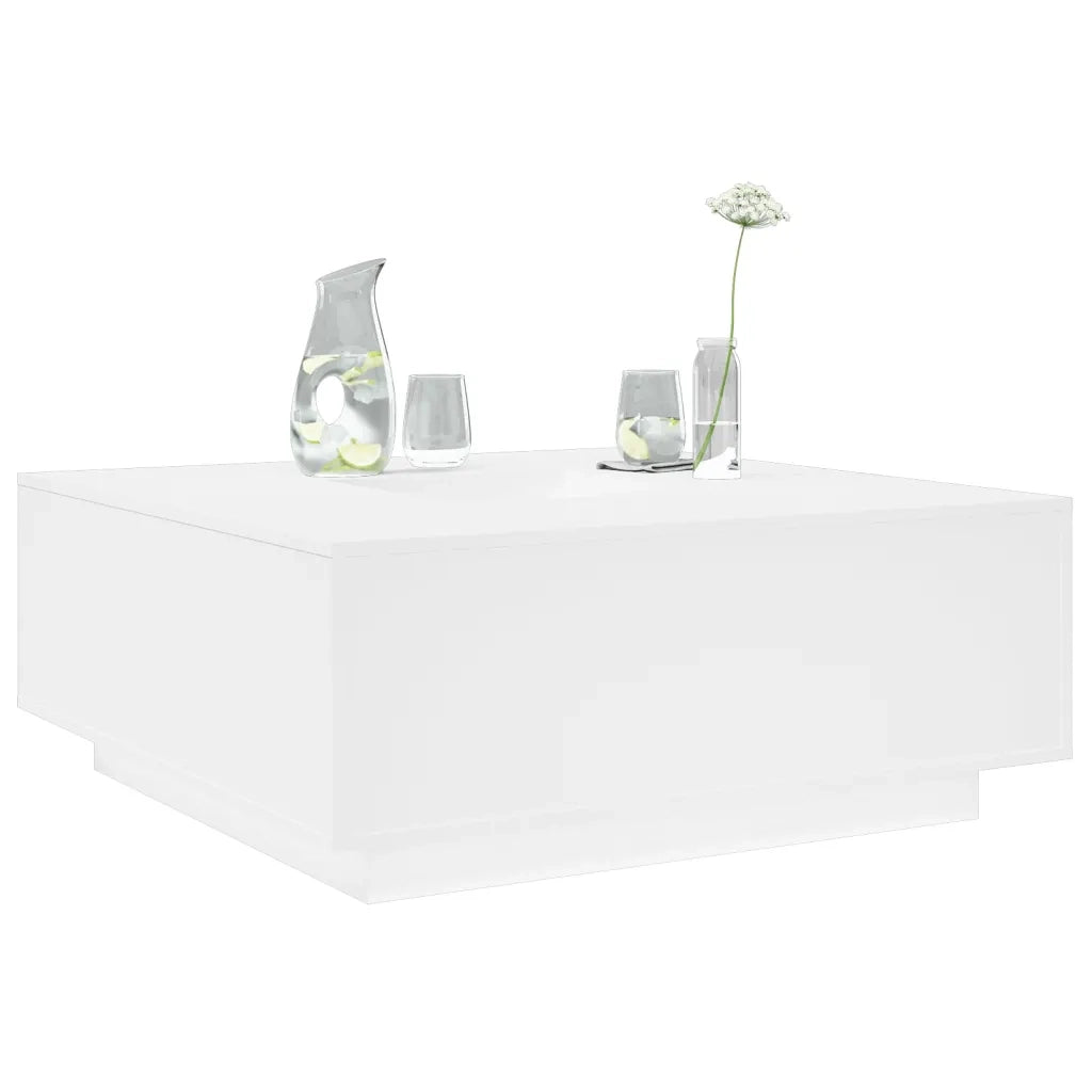 Tavolino da salotto | Tavolino da caff¨¨ | Tavolino da Soggiorno Bianco 100x100x40 cm in Legno Multistrato