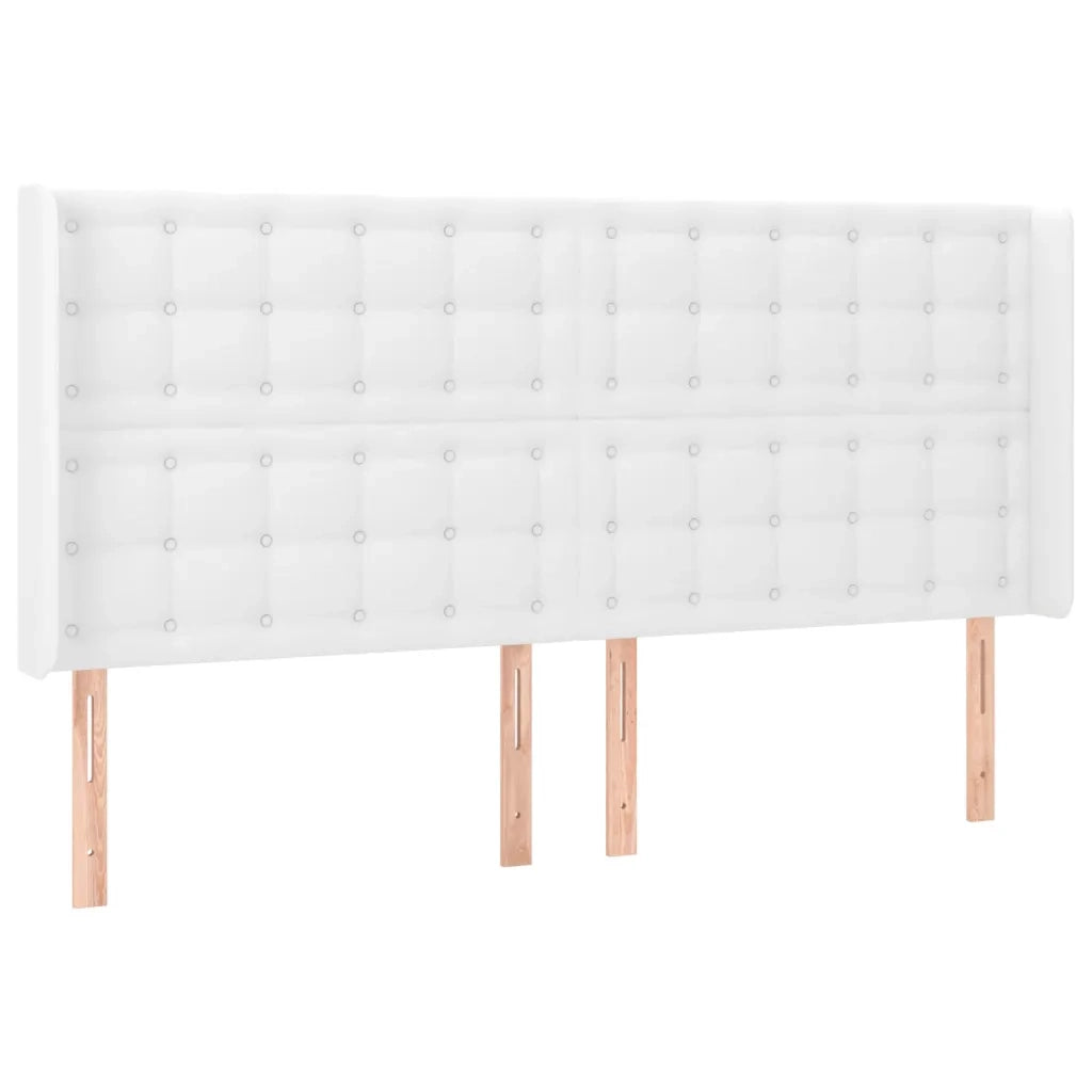 Testiera ad Orecchio Bianco 183x16x118/128 cm in Similpellecod mxl 97896