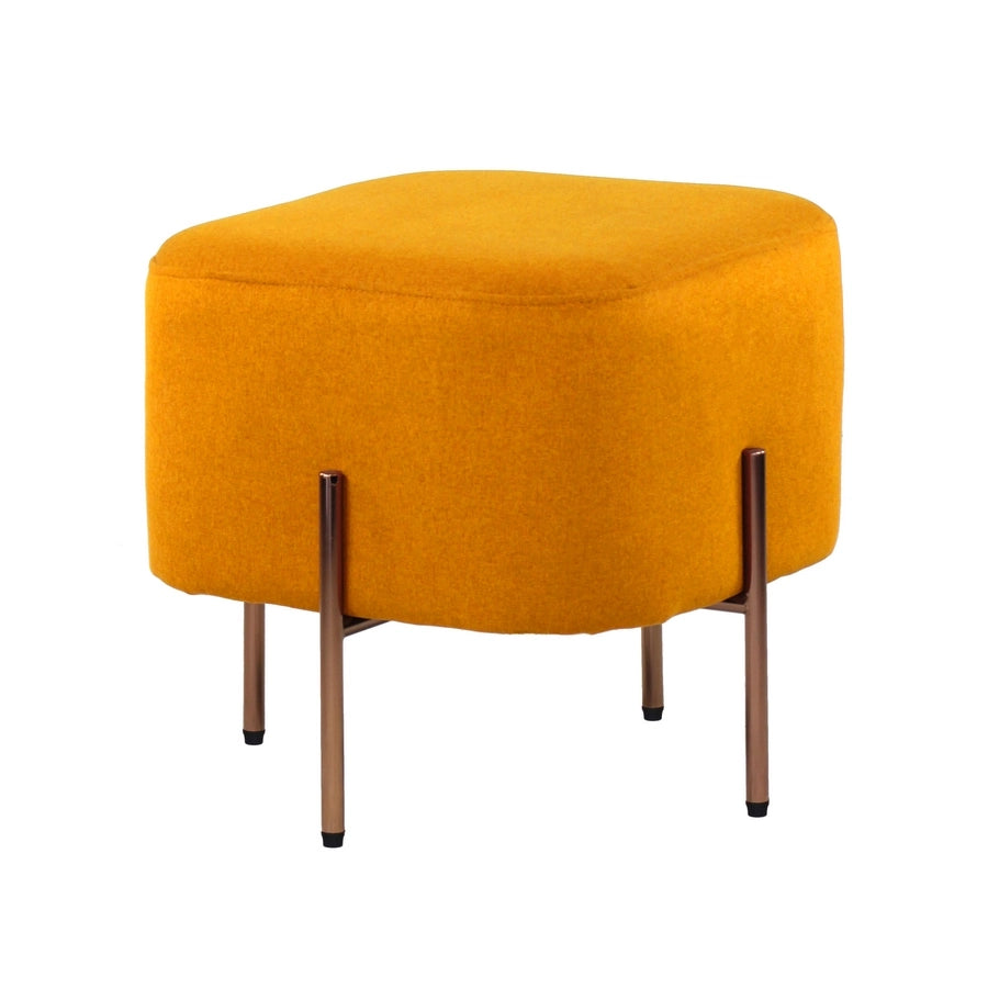 Pouf Poggiapiedi 41x41x41 cm in Tessuto Kate Arancio