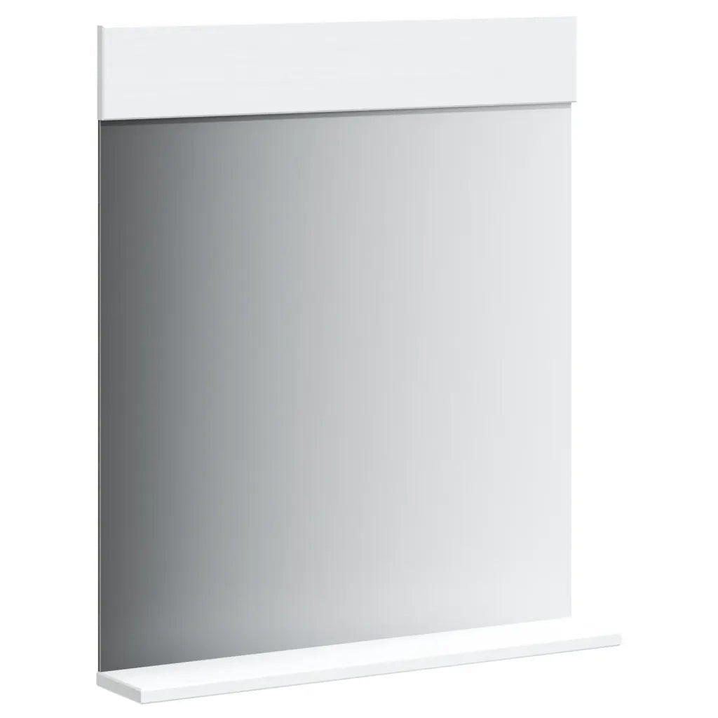 Specchio Bagno e Ripiano BERG Bianco 60x12x70 cm Legno Massello 358558
