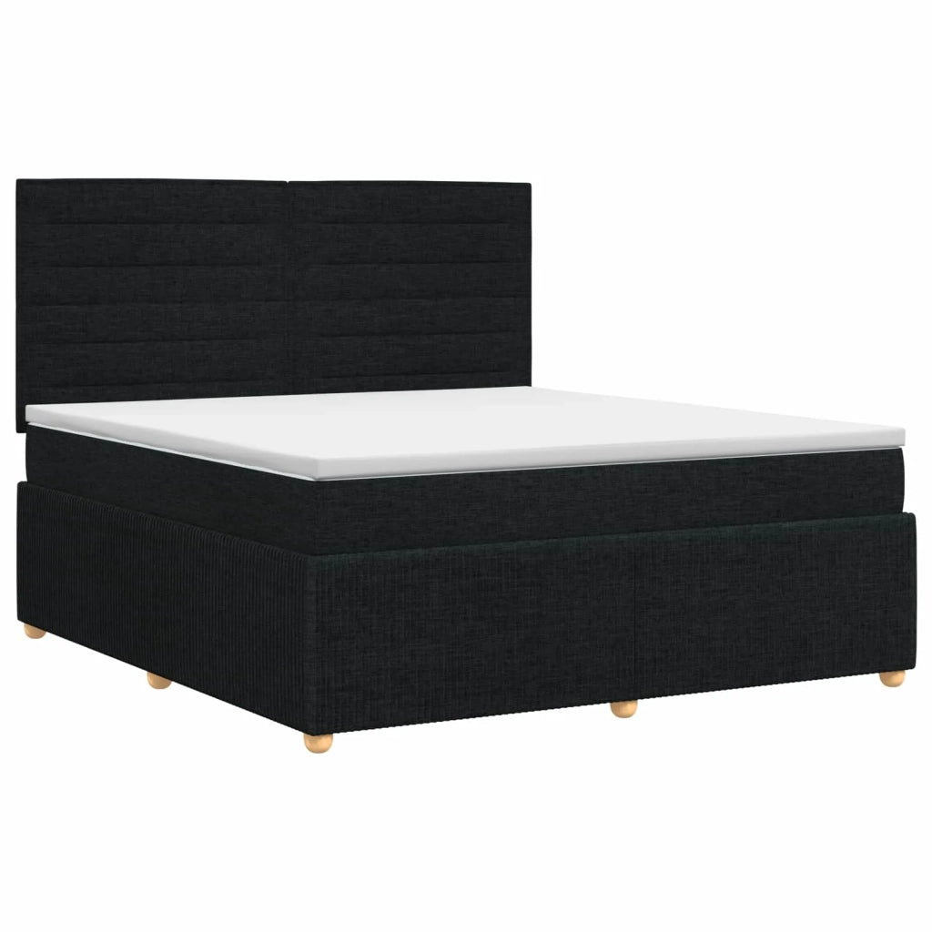 Letto box spring con materasso Nero 180 x 200 cm Tessuto 3454447