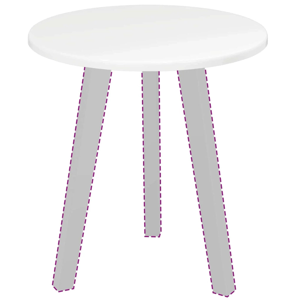Piano del tavolo Bianco lucido Ø 40 x 1,5 cm Legno multistrato 880385