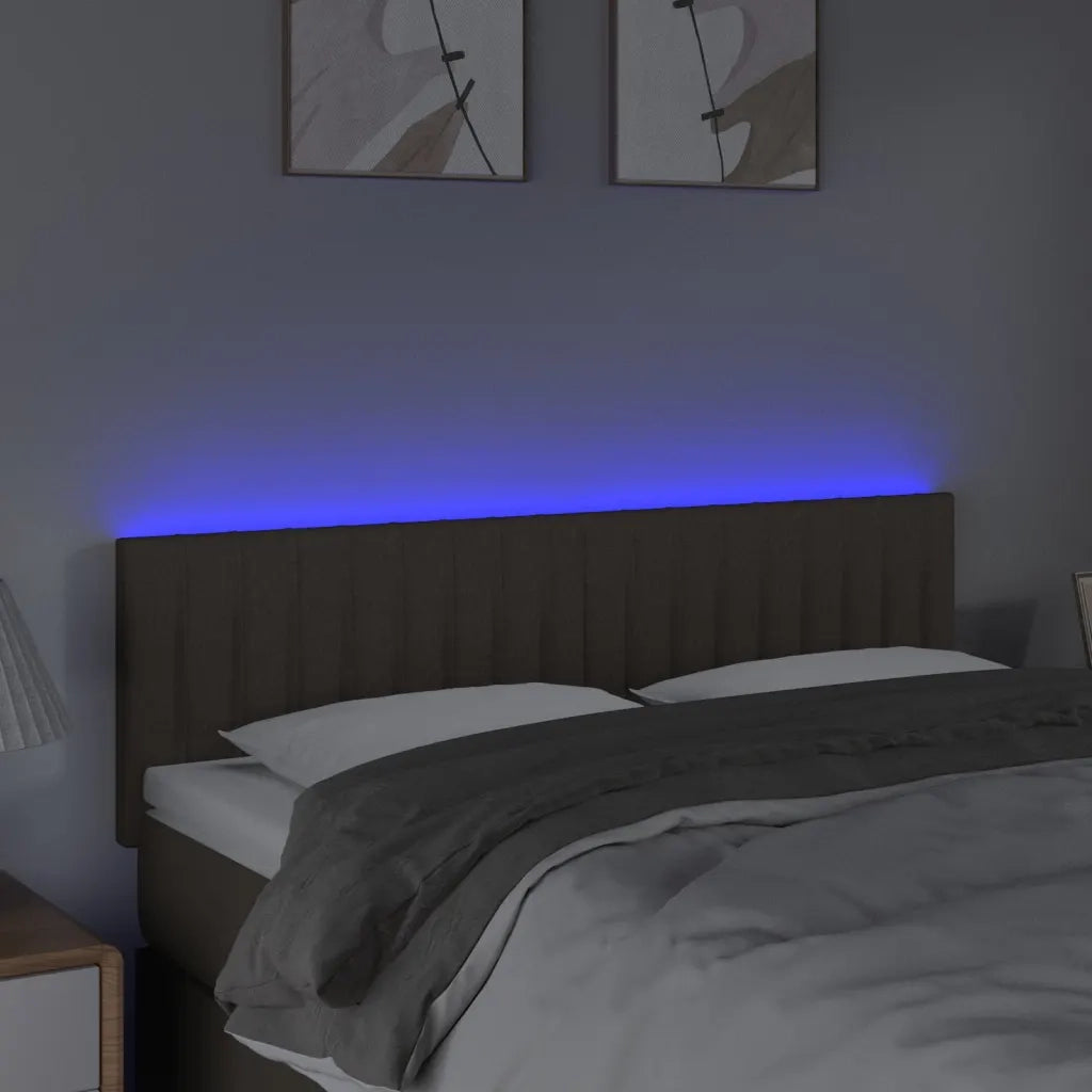 Testiera | Testata a LED Tortora 144x5x78/88 cm in Tessuto