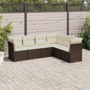 Set Divano da Giardino 6 pz con Cuscini Marrone in Polyrattancod mxl 87244
