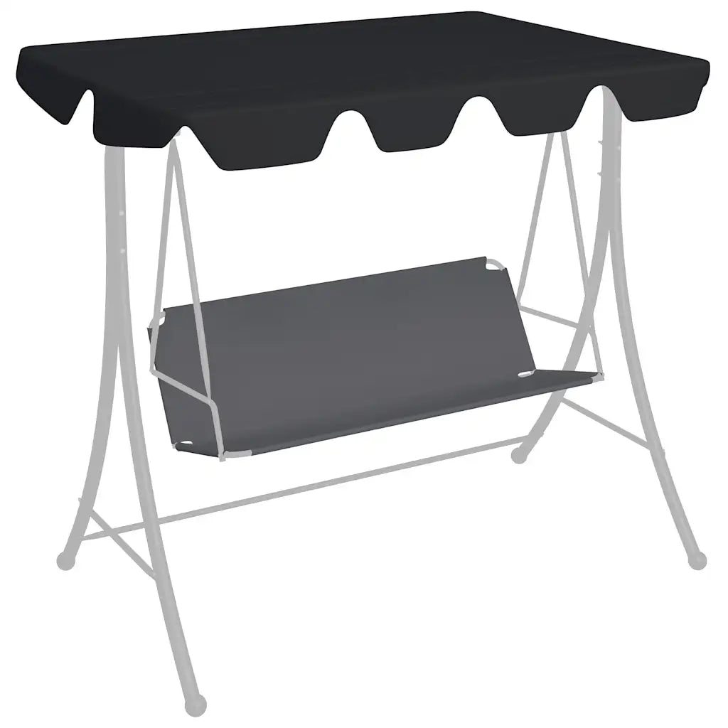 Baldacchino per Dondolo Giardino Nero 188/168x145/110 cm CFW4567933