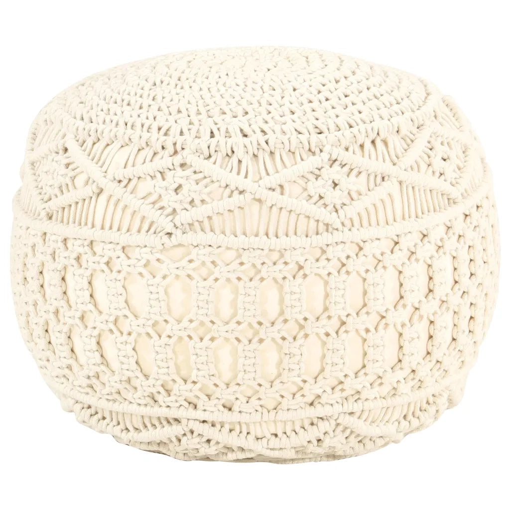 Pouf Lavorato a Mano in MacramÃ© 45x30 cm in Cotone  cod mxl 75005