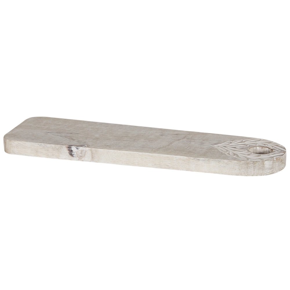Alzata per torte in legno di mango chiaro 41 x 12 x 2 cm Vassoio decorativo intagliato alla moda Portapasticceria