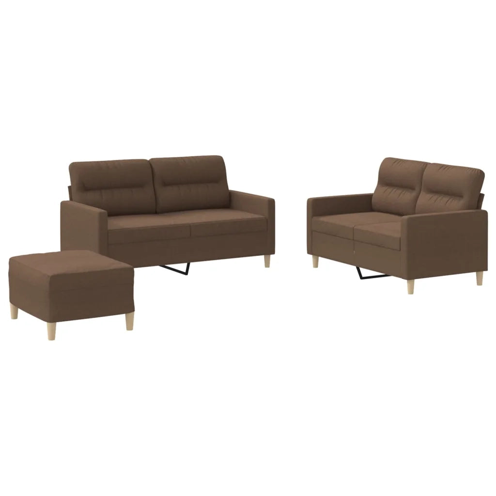 Set di Divani 3 pz con Cuscini Marrone in Tessutocod mxl 106697