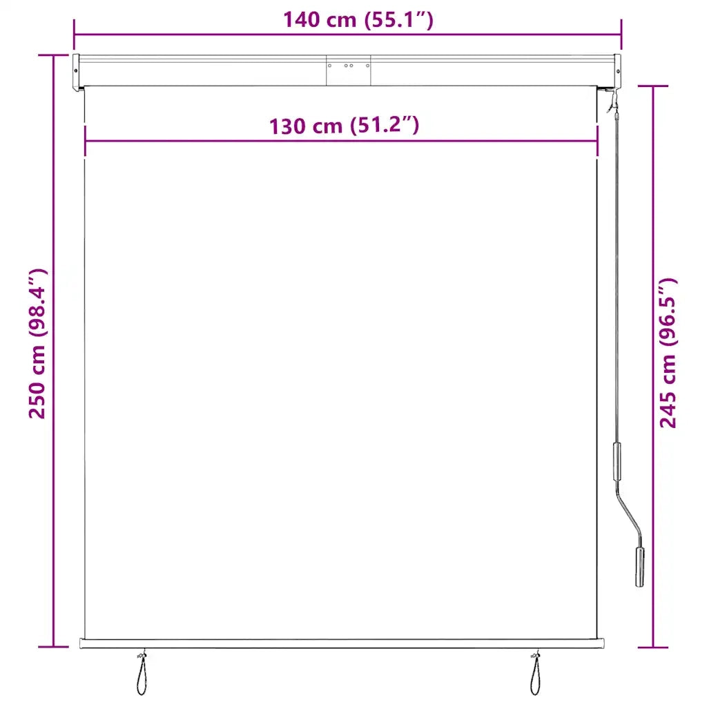 Tenda a Rullo per Esterni 140x250 cm Giallo e Blu 145968