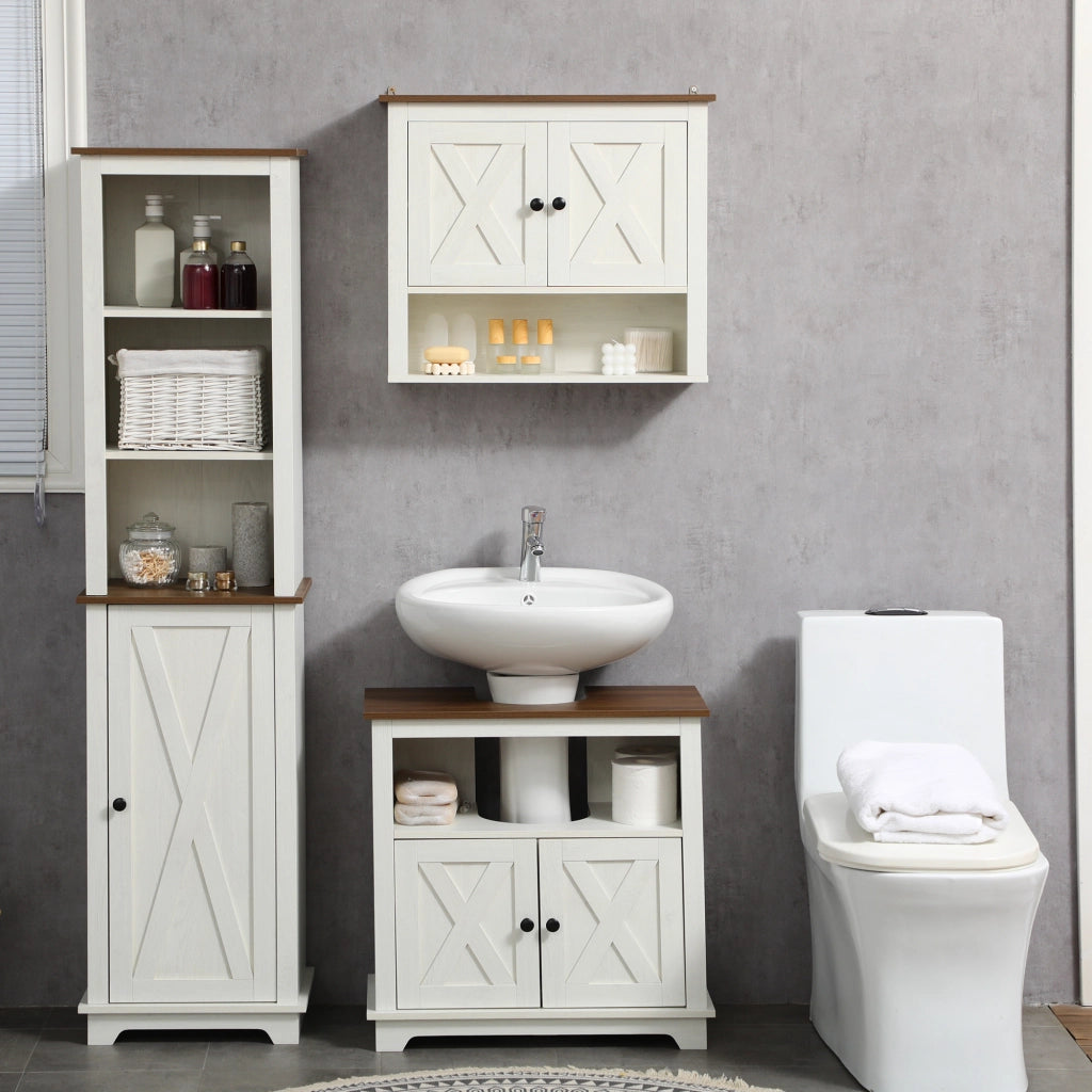 Mobile sottolavabo bagno ¨C zephmum ¨C bianco 60x30x60 cm
