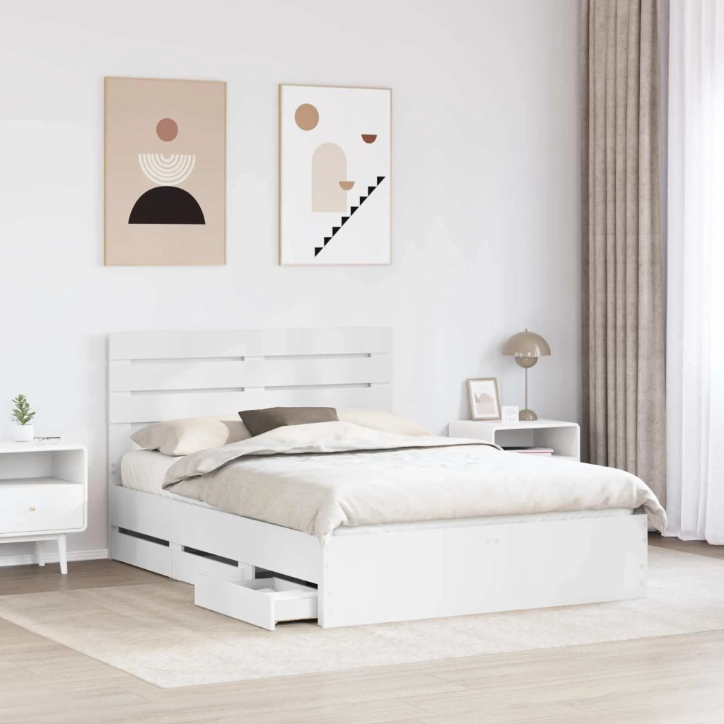 Struttura del letto Bianco 150 x 200 cm Legno Ingegnerizzato 3411494