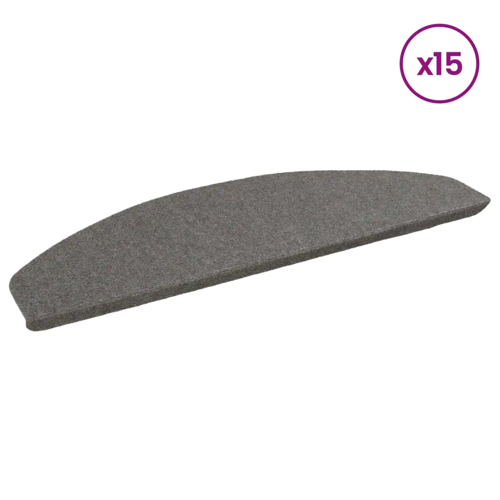 Tappetini per scale autoadesivi 15 pcs Grigio 80 x 28 x 3,5 cm 42040596