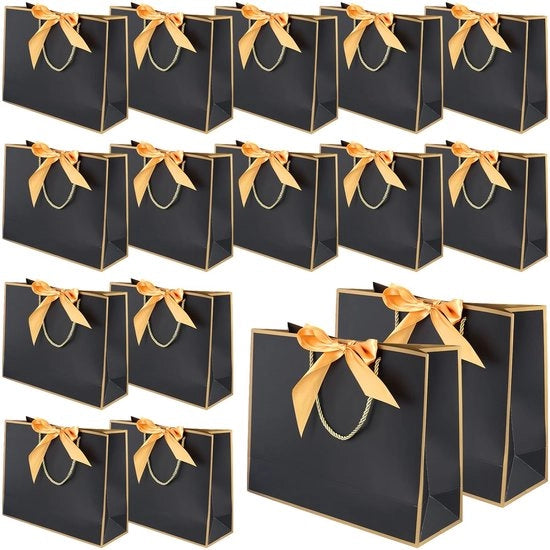 16 Stuks Tascapacchi in Carta con Bottone in Oro e Farfalla per Regali di Matrimonio e Compleanno