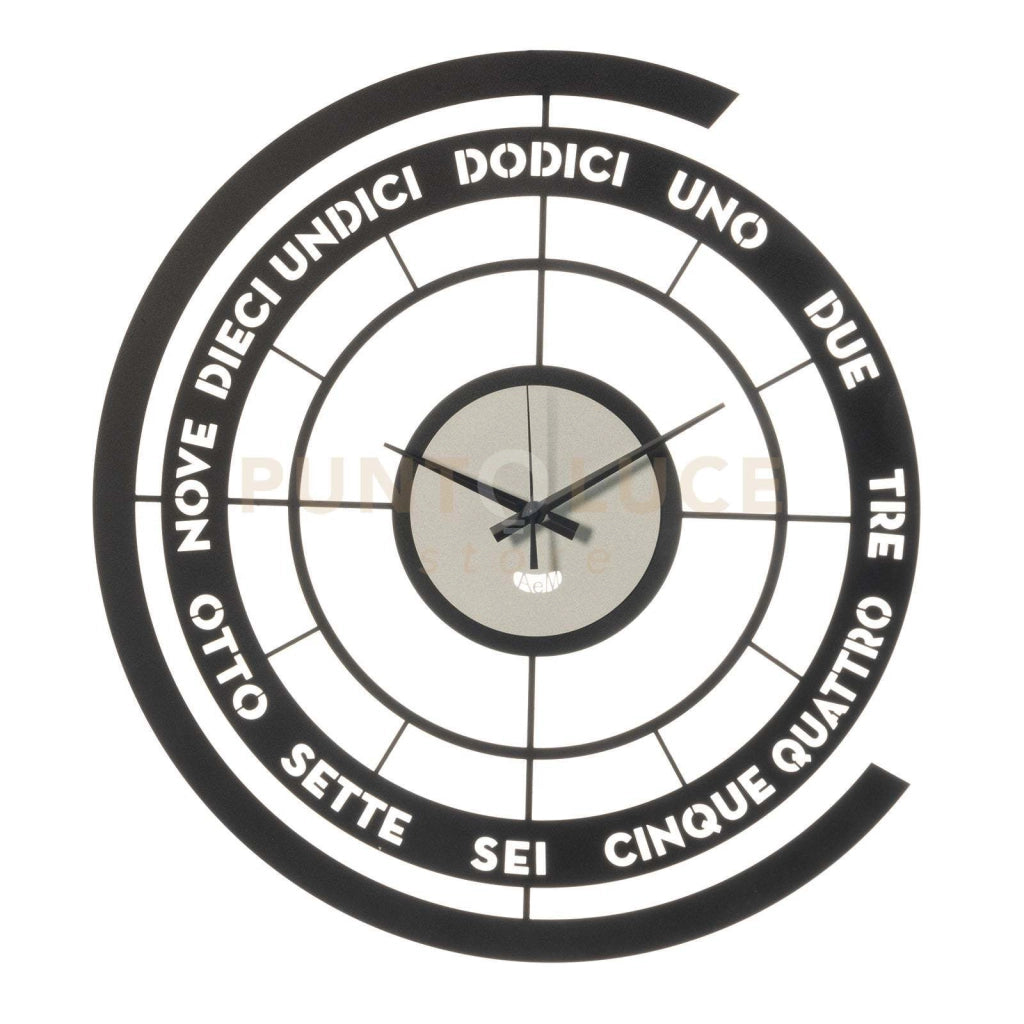 orologio skipper Nero e bianco marmo in Ferro 45x50cmh