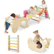 Giocattoli da arrampicata per interni 53/87/116/135 x 60 x 40/56/68/77 cm per una moderna motricità giocosa in legno multicolore 20_0012267