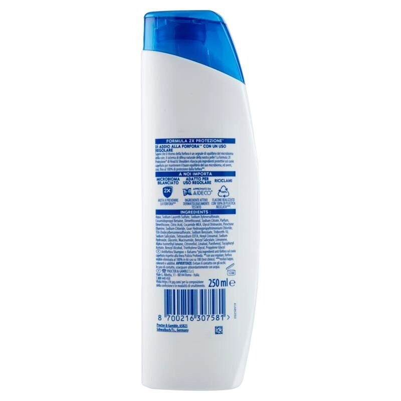 SET 6 HEAD & SHOULDERS ANTIFORFORA SHAMPOO + BALSAMO 2IN1 ANTICADUTA 250 ML