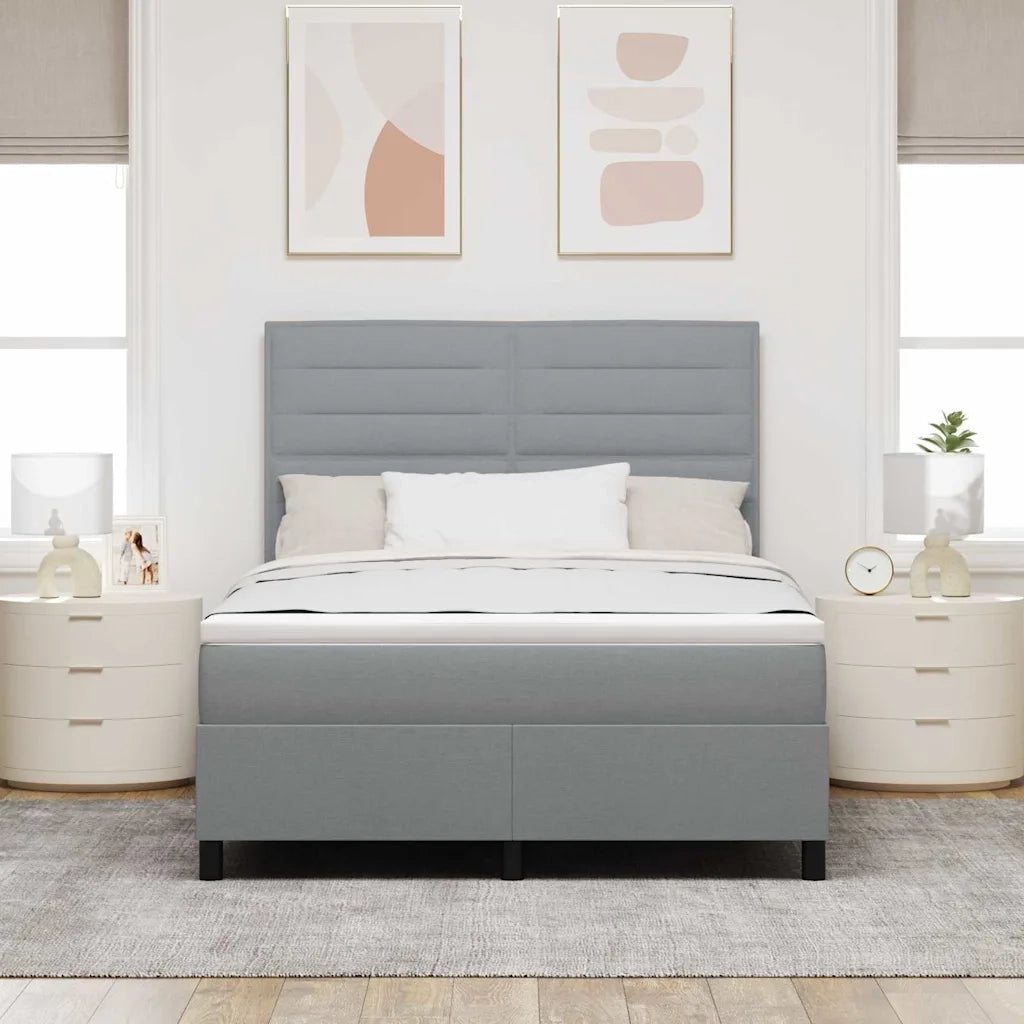 Letto a molle con materasso Grigio chiaro 140 x 190 cm Tessuto 3339308