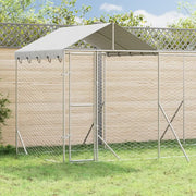Cuccia Cani da Esterno Tetto Argento 10x2x2,5 m Acciaio Zincatocod mxl 69915