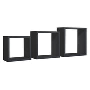 Mensole a cubo da parete set di 3 pz componibile colore Nero mod. InCubo