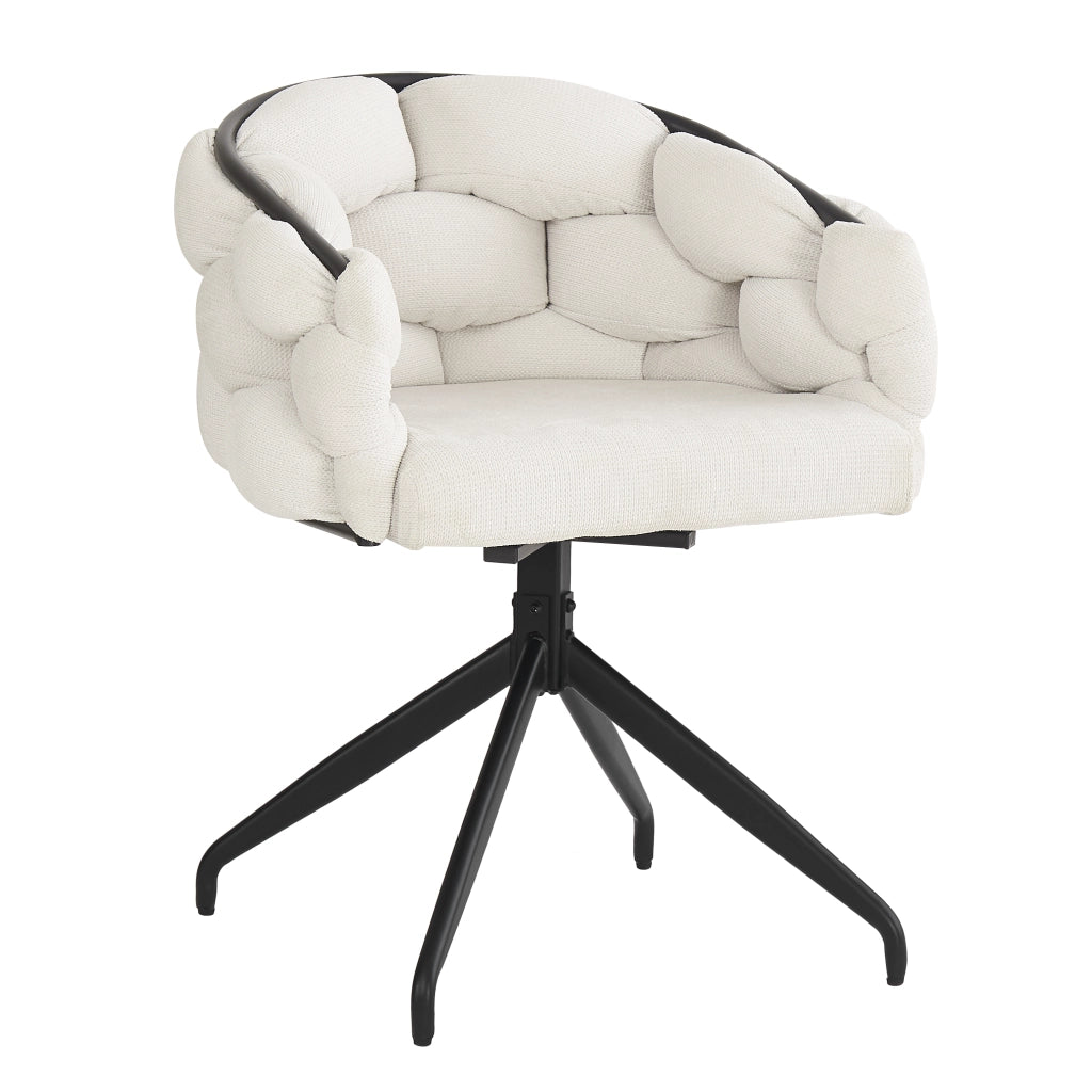 Sedia da Pranzo Girevole 360¡ã ¨C MINIMAL ¨C Beige, Schienale, Imbottita, Stile Moderno