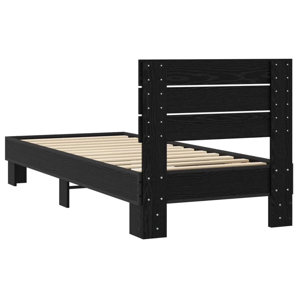 Struttura letto con testata Rovere Nero 80 x 200 cm 8009093